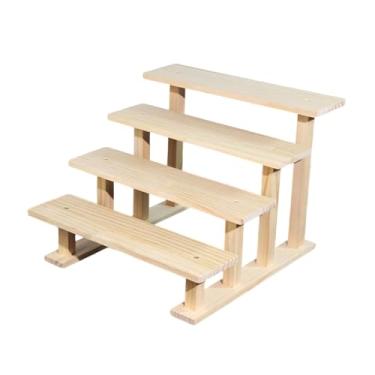 Imagem de MotiveTech Suporte de madeira para cupcakes, expositor decorativo para figuras, organizador para perfumes, joias e doces. Ideal para feiras e exposições, 4 Níveis 20cm