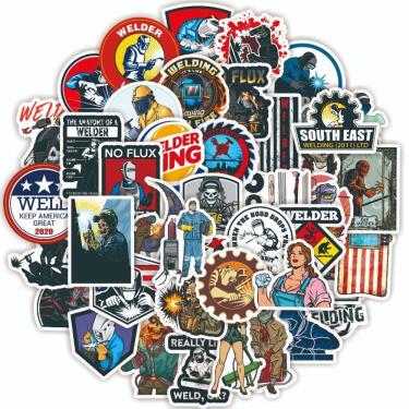 Imagem de Adesivos Weldings Workers, vinil impermeável, anime, 50 unidades