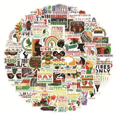 Imagem de Adesivos Juneteenth Black History 50 unidades de anime impermeável