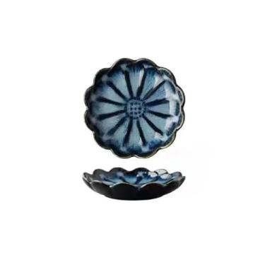 Imagem de prato de lanche Prato de cerâmica retrô para forno, bandeja multiuso para armazenamento, pratos soja, prato para lanche doméstico tigela de sopa