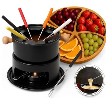 Imagem de Conjunto De Fondue Para 6 Pessoas Com Garfos 11 Peças - Preta