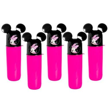 Imagem de Kit com 5 Lembrancinhas de Festa Box Multiuso Giratório Minnie Rosa co