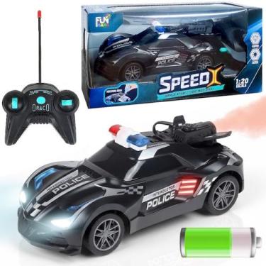 Imagem de Carrinho que Solta Fumaça da Polícia de Brinquedo com Luz Controle Rem