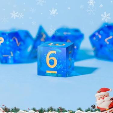 Imagem de Premium Resin DND Dice Set (Wizard) with Metal Box, 7 Pcs Sharp Edge Polyhedral Handmade Dice for Dungeons & Dragons RPG Game, Balance Weight Easy Read Number, for Dungeon Masters, Players & Starters