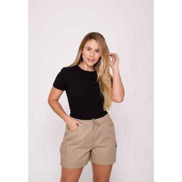Imagem de Shorts Cargo Feminino Bege Escuro Ref 7947