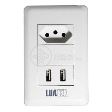 Imagem de Tomada De Parede 1 Entrada Fonte 2 Usb 5v 10a Bivolt