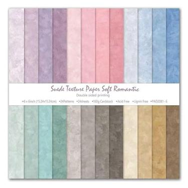 Imagem de Bloco de papel vintage para scrapbook, 15 x 15 cm, bloco de papel colorido de cartolina para fazer cartões, agendas, envelopes faça você mesmo, cartões comemorativos, artesanato decorativo - 24 folhas