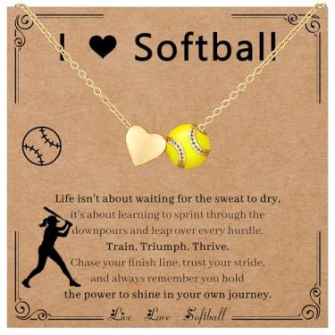 Imagem de bifriend Colar de softball, futebol, vôlei, basquete, futebol, para adolescentes, acessórios esportivos, joias, presente de Natal para amantes, filha, irmã amigas, Adjustable, Cobre, Sem Pedra