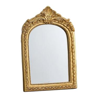 Imagem de IEUDNS Espelho de mesa vintage para penteadeira, espelho de maquiagem arqueado com moldura de resina decorativa para casamento, 14.5 Cm X 2 Cm X