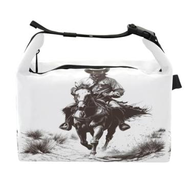Imagem de STAYTOP Lancheira de cowboy montando a cavalo com fivela de alça, lancheira isolada para meninos e meninas, lancheira térmica para trabalho escolar
