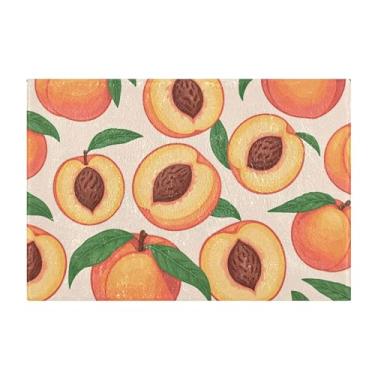 Imagem de Burbuja Tapete de banho pêssego, tapete de banheiro absorvente extra macio com suporte antiderrapante para banheiro, banheira, chuveiro, 41 x 61 cm