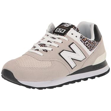 Imagem de New Balance Tênis feminino 574 V2 com estampa animal, Grey/Black