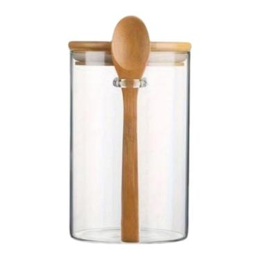 Imagem de SiaBiced Potes de vidro para temperos com tampa hermética, multifuncionais, resistentes, reutilizáveis, para gaveta, organizadores de temperos transparentes, 1 Pedaço