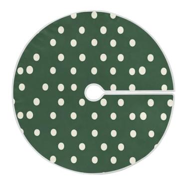 Imagem de CEBUGI Saia de árvore de Natal de 89,9 cm, tapete redondo macio com cordão, saia para árvore de bolinhas brancas para decoração de Natal, Halloween, férias em casa