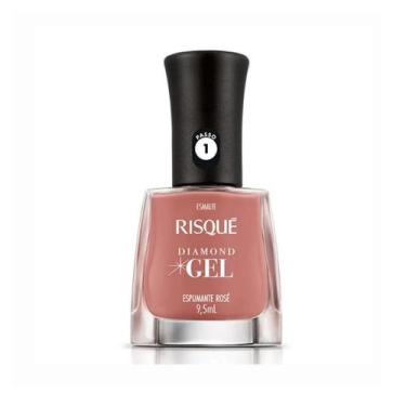 Imagem de Esmalte Risqué Diamond Gel Espumante Rosé 9,5ml - Alta Durabilidade e 
