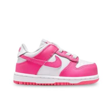 Imagem de Nike Tênis infantil Dunk Low (FB9107-102, branco/rosa/fúcsia a laser), Fúcsia a laser, 6 Toddler