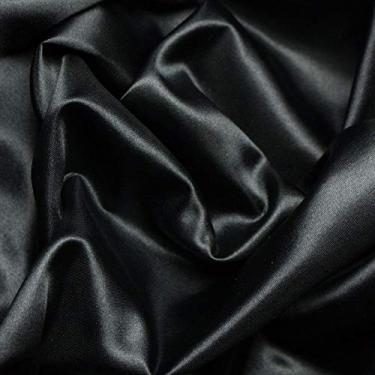 Imagem de 5 Metros Tecido Cetim Seda Preto Com 3,00 Metros Largura