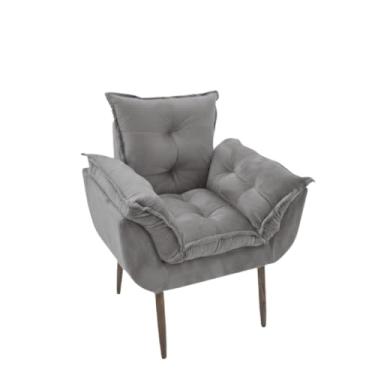 Imagem de Cadeira Confortável para Sala, Escritório ou Hall - Design Moderno, Estrutura Reforçada, Estofada(CINZA)