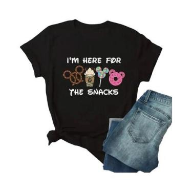 Imagem de Camiseta De Manga Curta Com Estampa Do Mickey Para Mulheres plus Size,