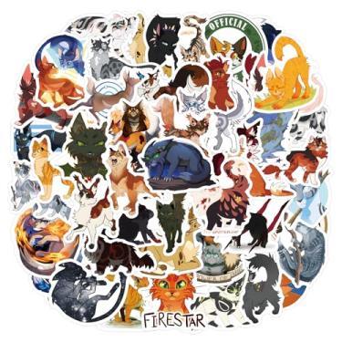 Imagem de JSYAVG 60pcs Cool Warriors Cat Stickers for Girls Kids Teens Adult,Waterproof Vinyl Warriors Cat Decal for Water Bottle Skateboard Guitar Travel Case Bike Laptop Car Bumper Luggage Phone