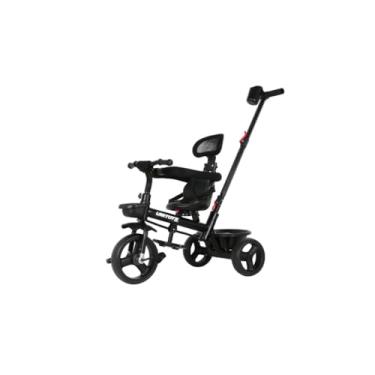 Imagem de Triciclo com Empurrador Confort, Preto, Estrutura Reforçada, 85x50x47 cm, Suporta 25kg, para Crianças Acima de 12 Meses