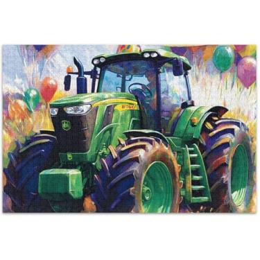 Imagem de St Patrick Highland Cow Cute Adults Puzzle 500 peças flor pintura animal arte quebra-cabeça família elefante branco presentes, 20,5 x 14,9 polegadas