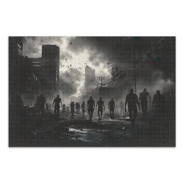 Imagem de Quebra-cabeça silhueta Zombies City 1000 peças para adultos, quebra-cabeças para adultos, jogos para adultos