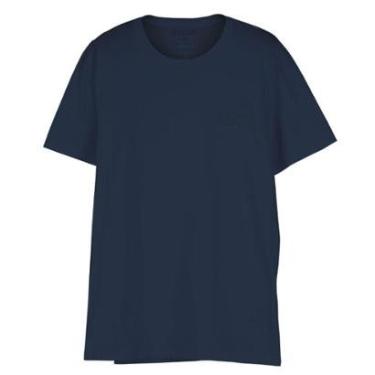Imagem de Camiseta Ellus Cotton Fine Co Classic Masculina Azul Marinho-Masculino