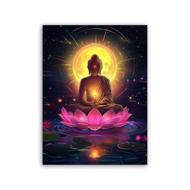 Imagem de Wergund Estátua de Buda de arte de diamante DIY 5D, kits de arte de diamante para religião de adultos, pintura de diamante, broca completa, cristal, strass, bordado, ponto cruz, artes, artesanato