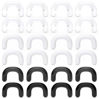 Imagem de Gadeaila Anéis de septo 16G-2G U Retentores de septo 12 pares de joias transparentes para piercing de septo, Plástico Emborrachado Resina, Não aplicável