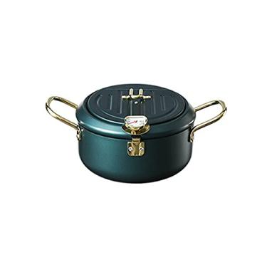 Imagem de Fritadeira, panela de fritadeira de aço inoxidável, com termômetro e rack de gotejamento de óleo, B-19,8 cm