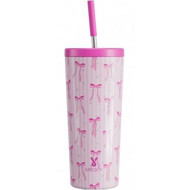 Imagem de Meoky Copo de 680 g com tampa e canudo (laço)