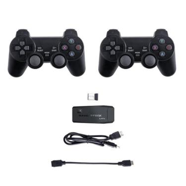 Imagem de Video Game Stick Retro 4K, Console com 3500 Jogos, 32GB, 2 Controles Sem Fio 2.4G, Emuladores MAME PS1 GB GBA, Conexão HDMI