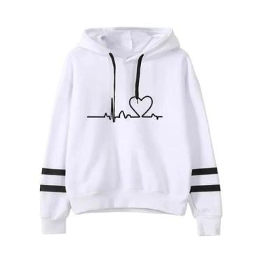 Imagem de Conjunto De Moletom Casual Feminino Com Listras, Alta Qualidade, Blusa