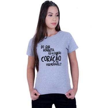 Imagem de Camiseta Baby Look Feminina Ser Durão Racionais Mcs - Lafre, Cinza, G