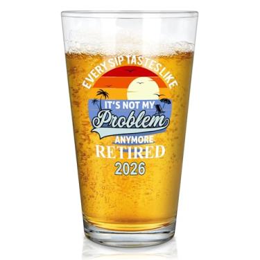 Imagem de Futtumy Presentes de aposentadoria para homens 2026, Every Sip Tastes Like It's Not My Problem Anymore Copo de cerveja aposentado 2026 para homens, presente de aposentadoria engraçado para ele