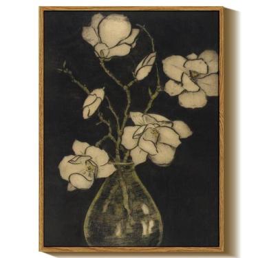 Imagem de Arte de parede em Simsea Vintage Floral Preto Branco 30x41 cm - InSimS