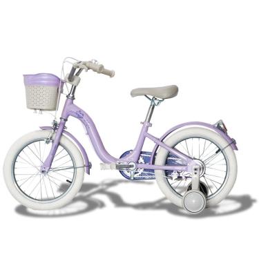 Imagem de Bicicleta Aro 16 Retrô Lilas Com Cesto Rodinhas Pezinhos e Buzina-Feminino