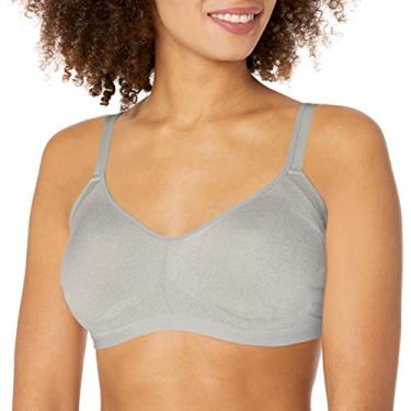 Imagem de Warner's Sutiã feminino plus size simplesmente perfeito tamanho fácil sem bojo sem aro, Cinza mesclado, M