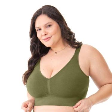 Imagem de Top Jacquard Plus Sem Costura Com Bojo Removível Cor Cactus - Trend, G