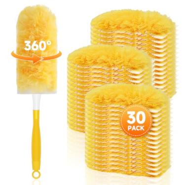 Imagem de SetSail Espanadores para limpeza 30 refis de espanador com 1 alça refil de espanador descartável multi superfície 360 kit de limpeza de espanador para ventilador de teto, persiana, móveis