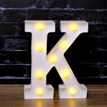 Imagem de Luzes LED para letreiro - Letreiros de alfabeto personalizáveis para casa, casamento, decoração de festa de aniversário e decoração de parede