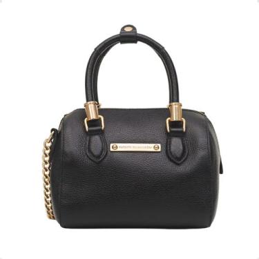 Imagem de Bolsa Baú Transversal Pequena Dayane Magalhães Preta, Soft preto, UN