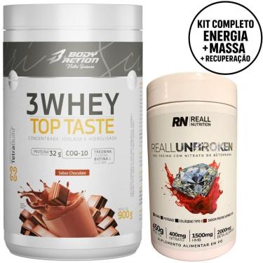 Imagem de Combo Pré-Treino + Whey Protein Top Taste Body Action 900g-Unissex