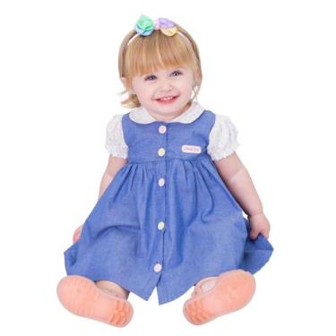Imagem de Vestido de Bebê Menina Infantil Com Tiara 100% Algodão Nina - Mundo Ni