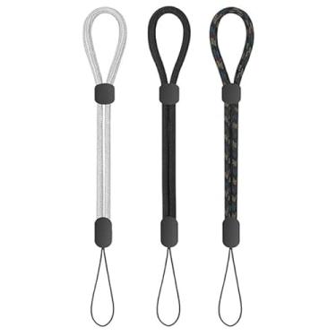 Imagem de 3 cabos para pendurar antiperda, adequado para telefones celulares, câmeras, chaves, pen drives USB e outros itens. Pode ser ajustado em comprimento, resistente a arranhões e abrasão e não desbota