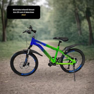 Imagem de Bicicleta Infantil Street Aro 20 com 6 Marchas - Azul - Unitoys