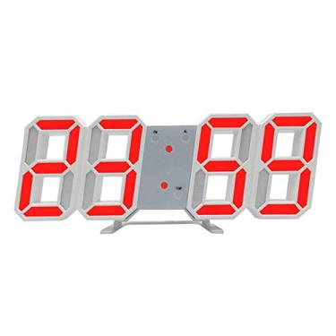 Imagem de Relógio Digital de Parede LED 3D Multifuncional com Display Temperatura Tela Grande Alarme para Casa Sala Estar Escritór