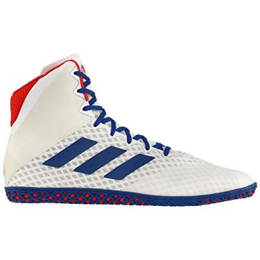 Imagem de Adidas Mat Wizard 4 Tênis de luta livre, Branco/azul-royal/vermelho, 43