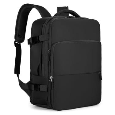 Imagem de Generic Mochila de viagem aprovada para acampamento, caminhada, mochila para laptop para homens e mulheres, resistente à água, mochila expansível com compartimento para sapatos, porta de carregamento